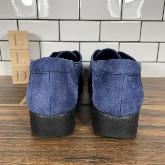 Clarks Daelyn Summit Women's Size 9 Shoes Blue Leather Comfort Wedge Loafer - Picture 4 of 12